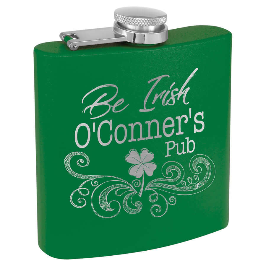 6 oz. Powder Coated Stainless Steel Flask - Personalized